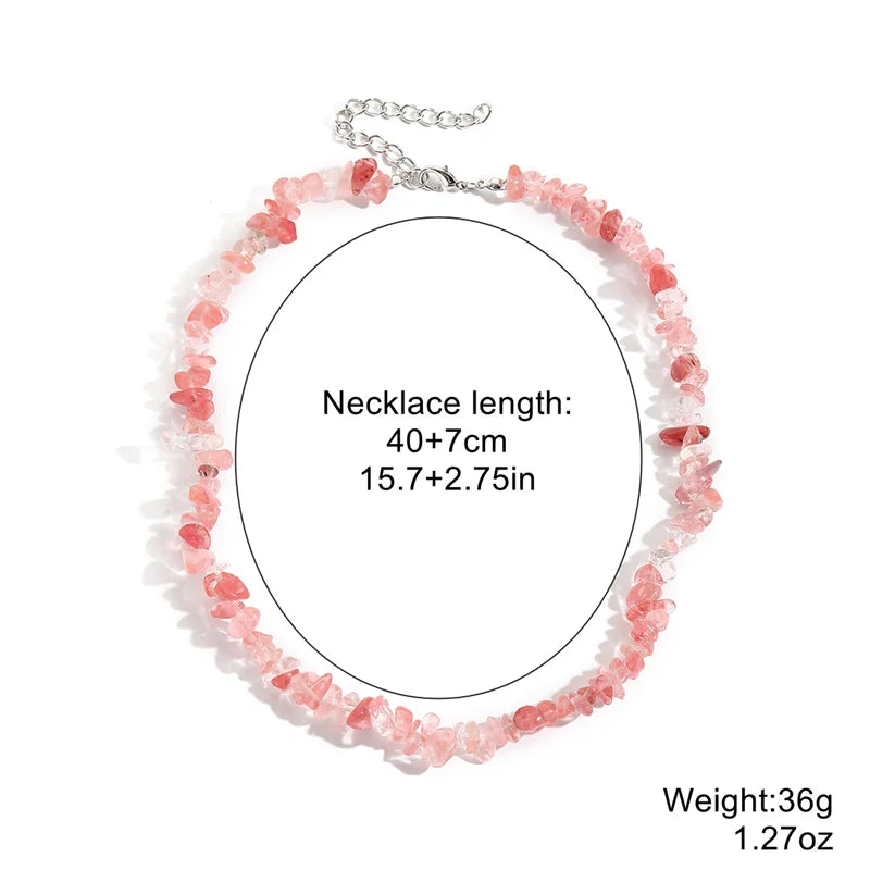 Elegant Colorful Chip Stone Choker Necklace