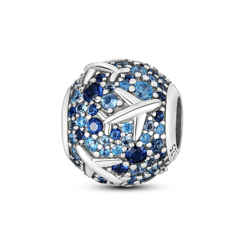 Empress Blue Platinum Pendant Charms Beads