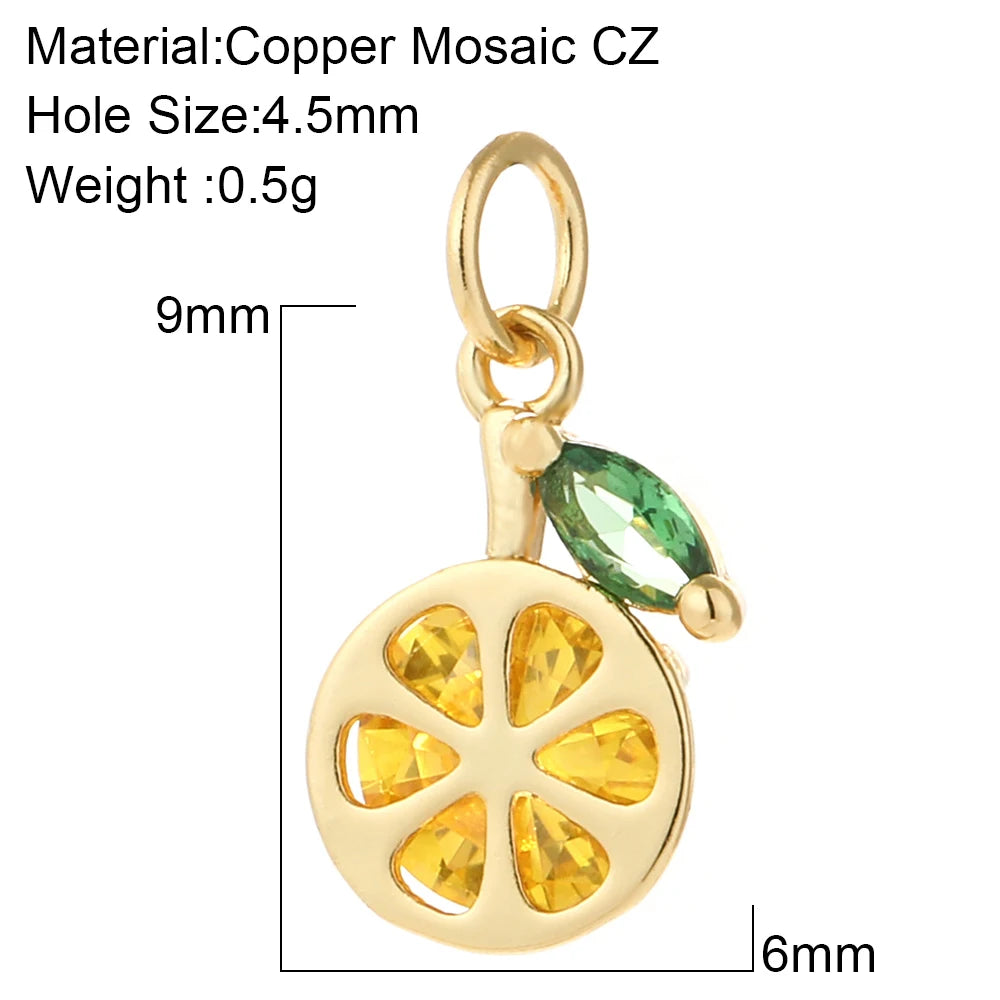 Cute Animals Plants Gold Bracelet Charm Pendants