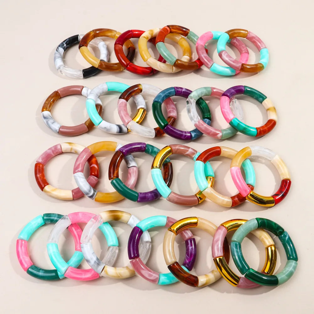 Exquisite Stacked Bamboo Bangles Bracelets
