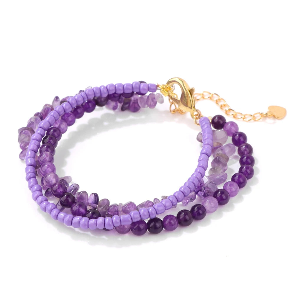 Wild Nature Gold Trim Three Layer Bracelets