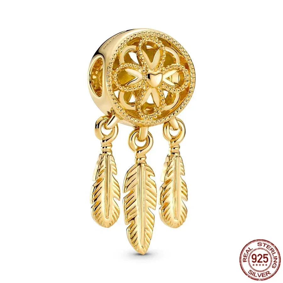 Glittering Gold Mixed Sparkling Charm Pendants