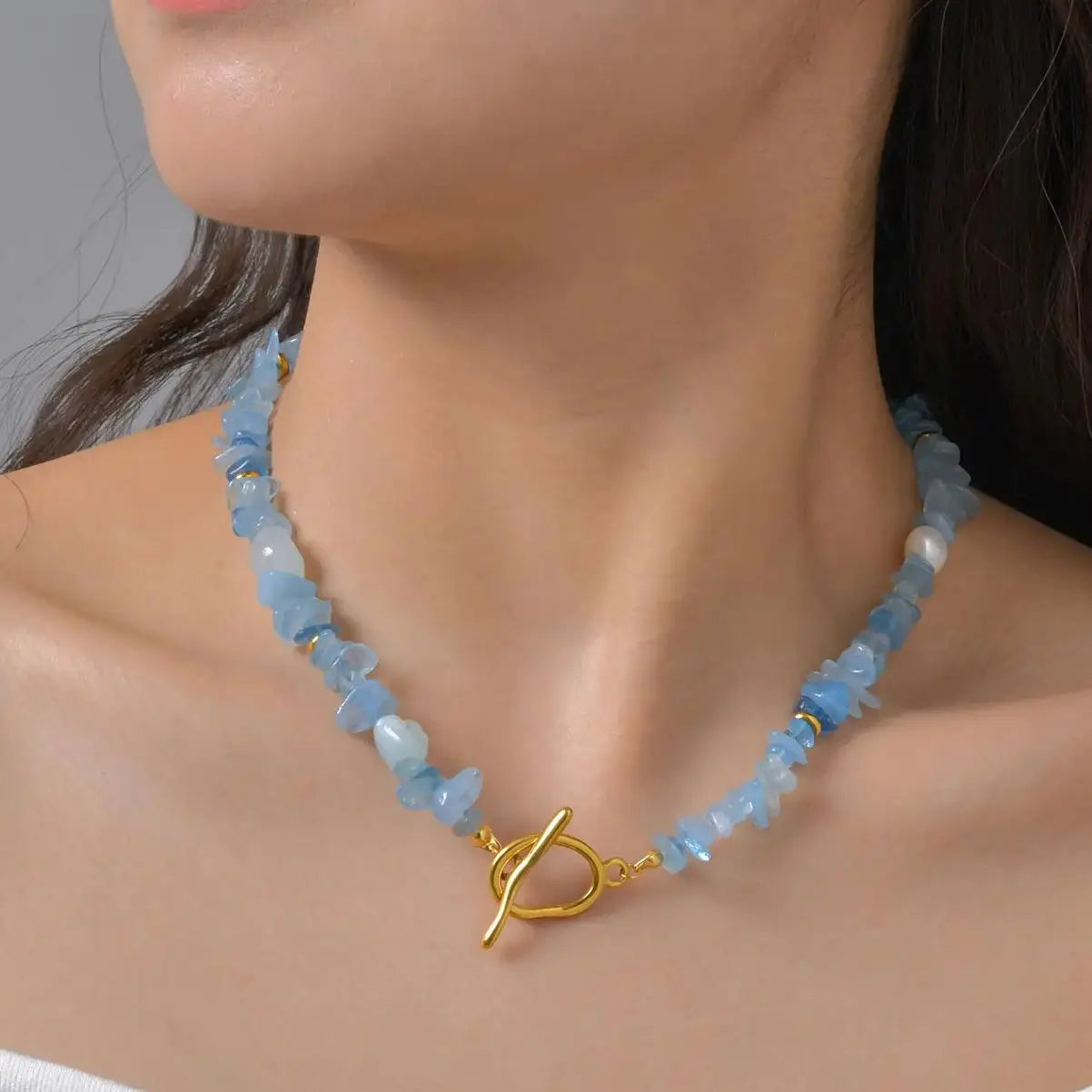 Blue Waters Unique Gravel Stone Necklaces