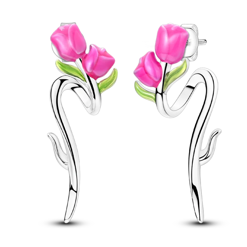 Elegantly Shaped Sparkling Pave Earrings