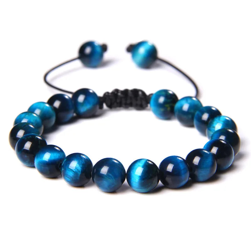 Cool Royal 5 Star Natural Stone Tiger Eye Beaded Bracelets