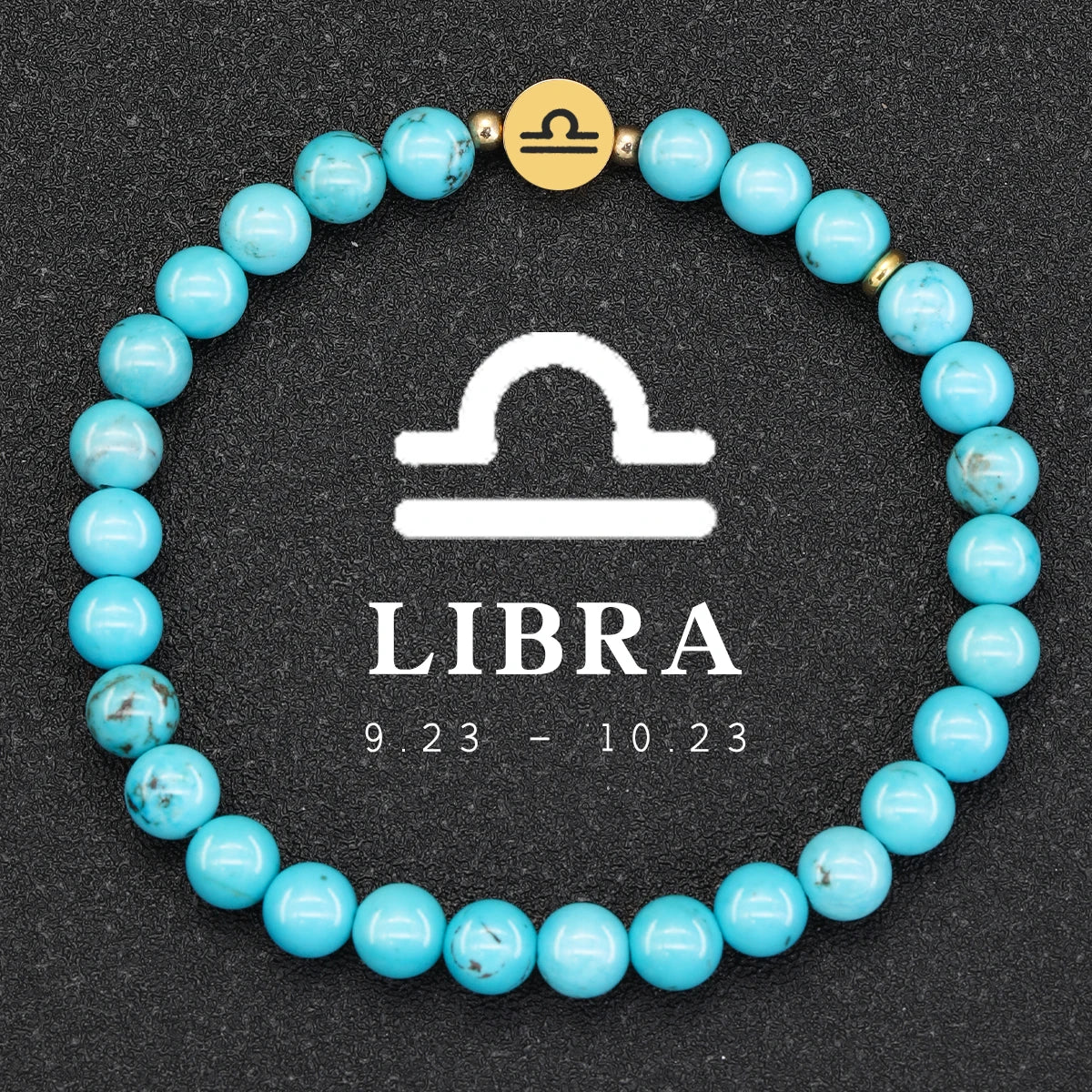 Natural Stone Blue Turquoise 12 Zodiac Bracelets