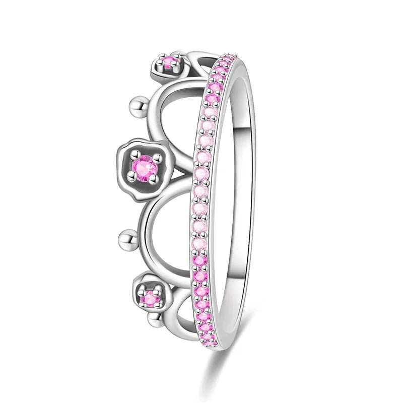 Floral Heart-Shaped Crown Rings