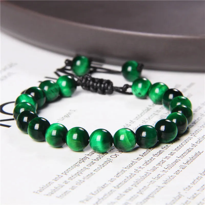 Cool Royal 5 Star Natural Stone Tiger Eye Beaded Bracelets