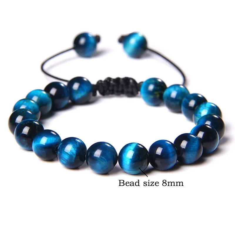 Cool Royal 5 Star Natural Stone Tiger Eye Beaded Bracelets