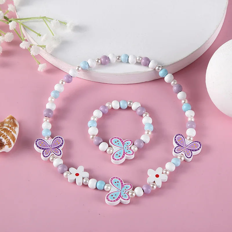 Cute Cartoon Pattern Necklace Bracelet Sets