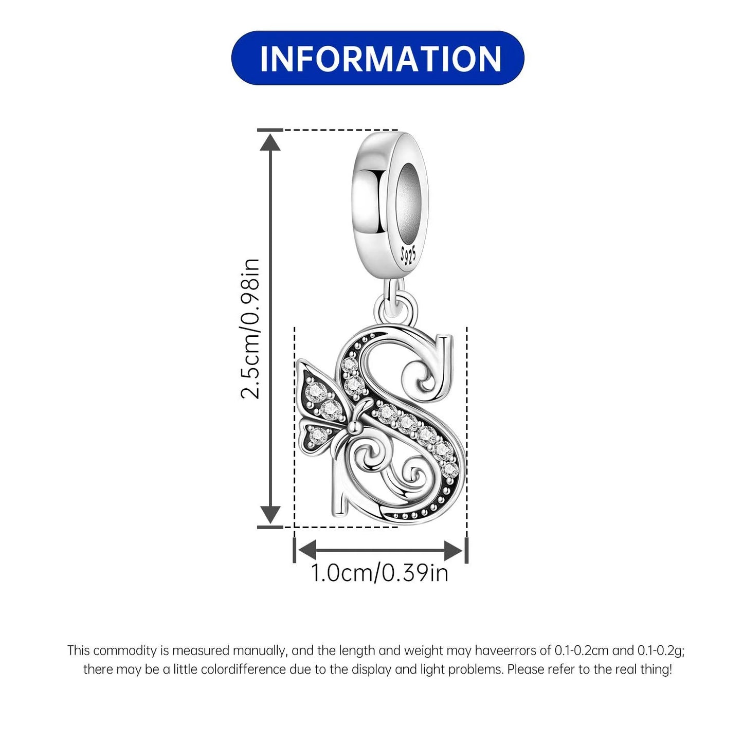 Beautiful Butterfly Alphabet & Numbers Pendant