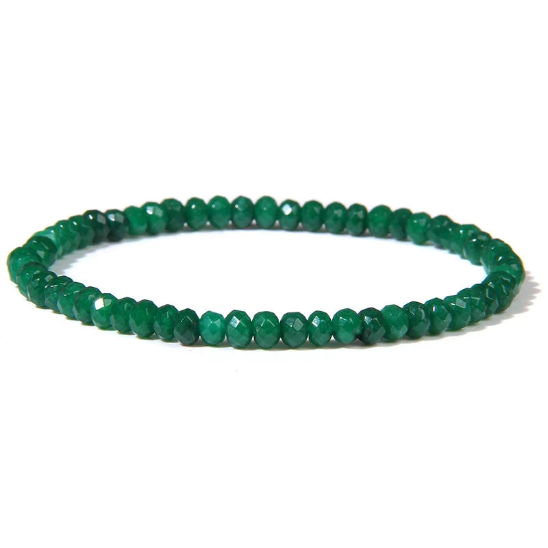 Colorful Faceted Natural Gem Stone Bead Bracelet