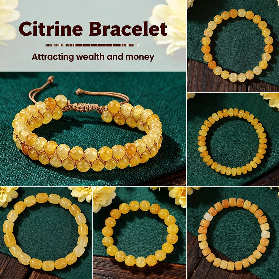 Blooming Autumn Citrine Natural Stone Bracelets