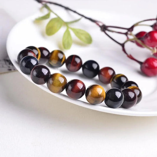 Cunning Colored Tiger Eye Natural Stone Bracelet