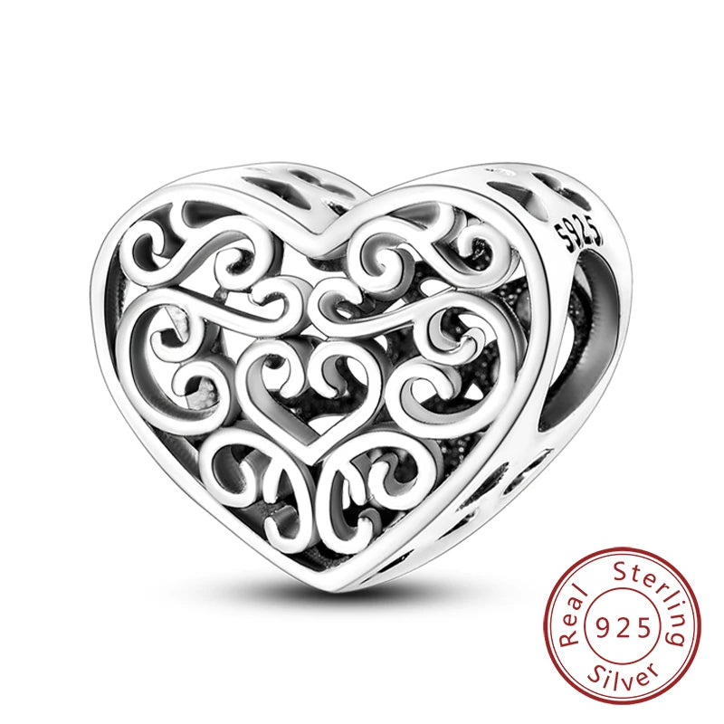 Gorgeous Heart Beat Family Charm Pendants