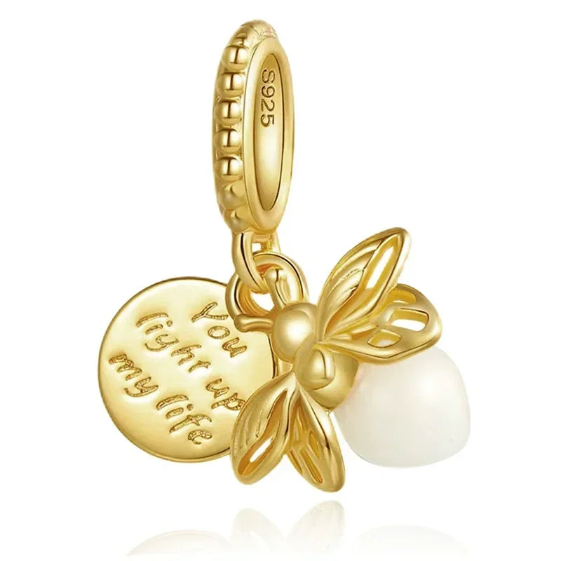 Glittering Gold Mixed Sparkling Charm Pendants