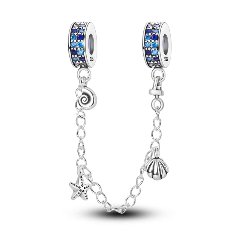 Empress Blue Platinum Pendant Charms Beads