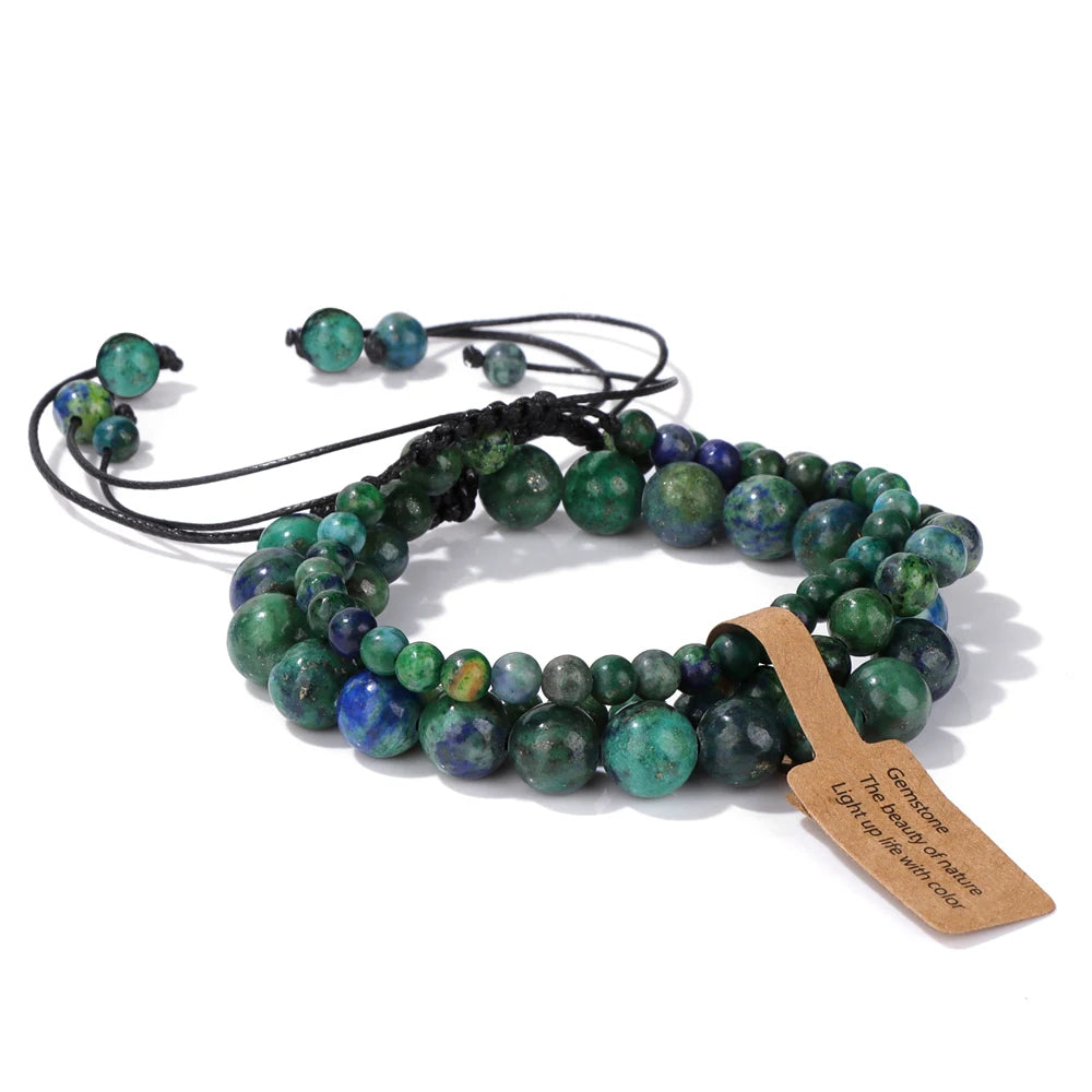 Universal Natural Stone Healing Mixed Size Beaded Bracelets