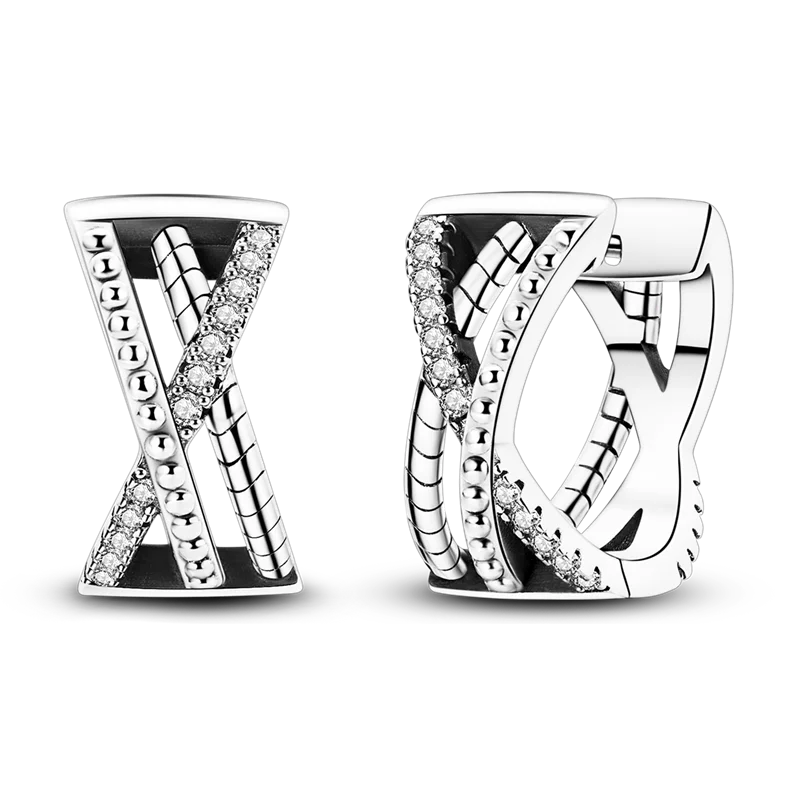 Elegantly Shaped Sparkling Pave Earrings