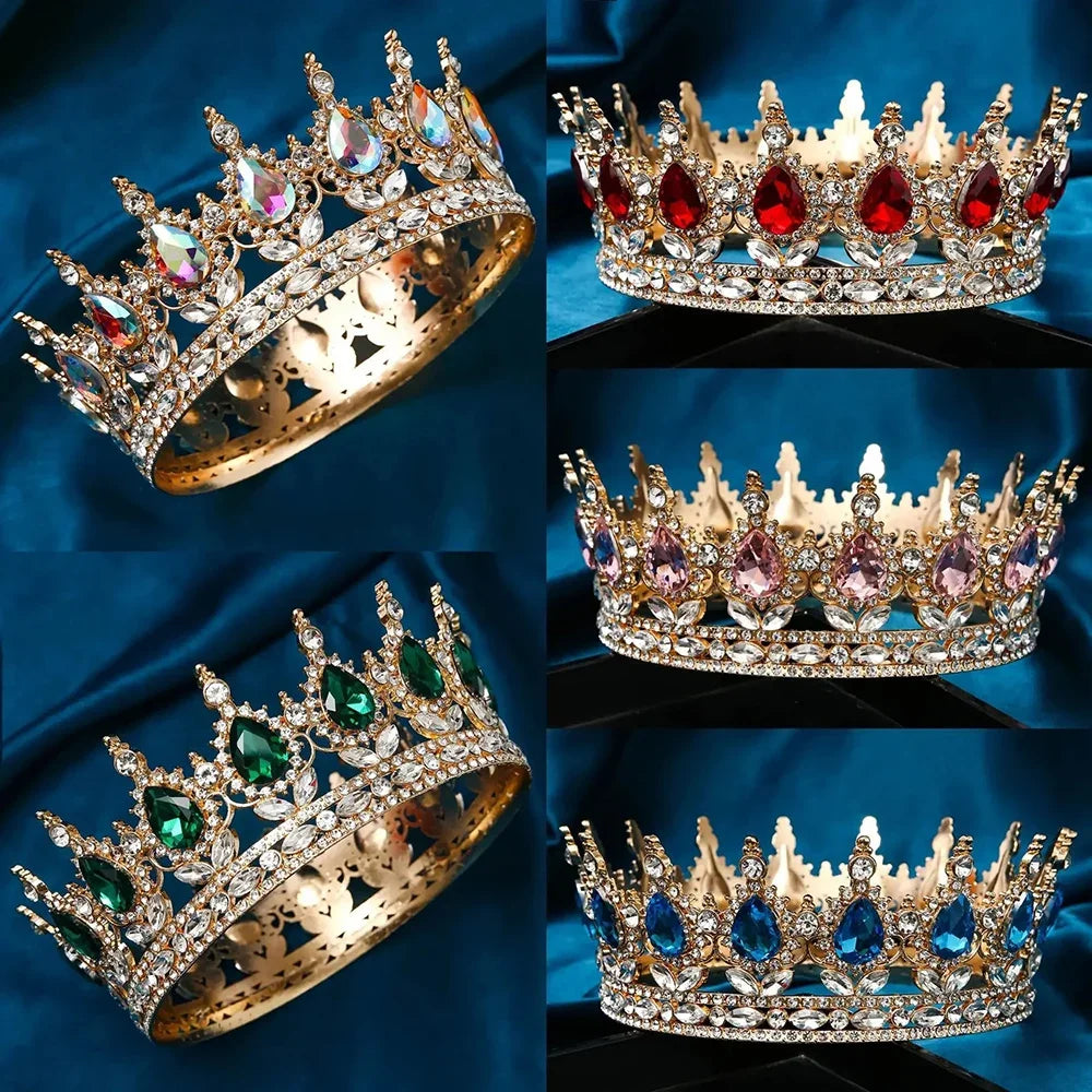 Crystal Rhinestone Queen King Tiara Crowns