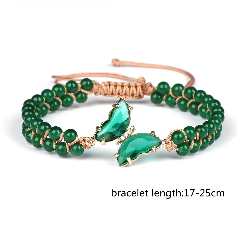 Butterfly Pendant Necklace Gravel Bracelets