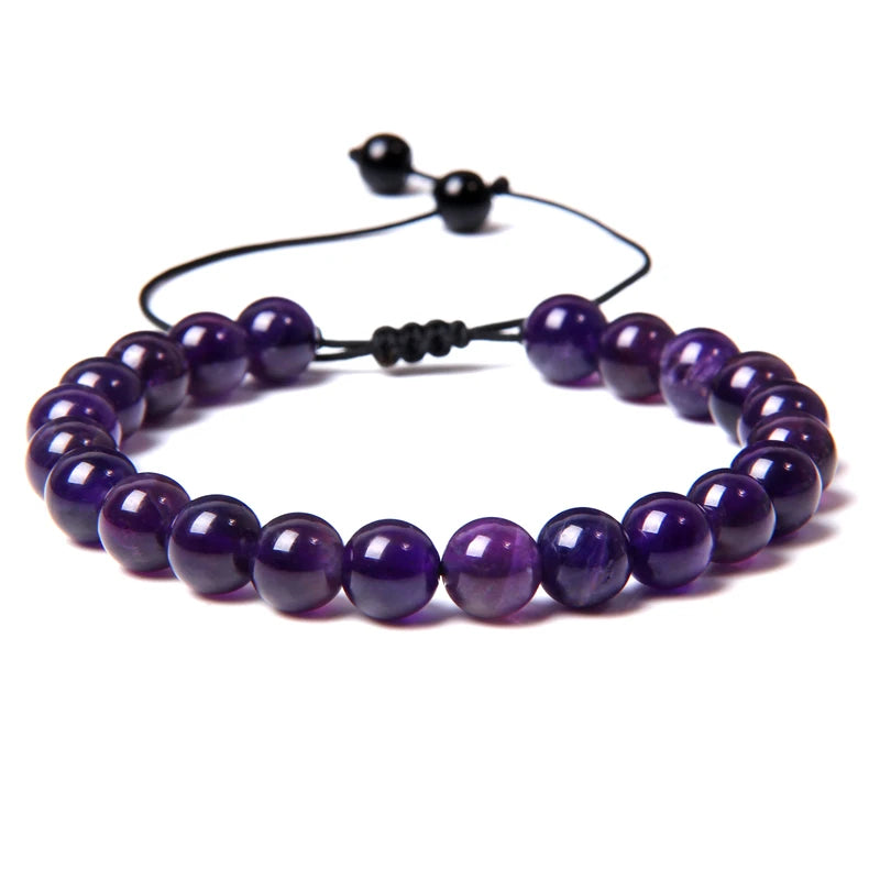 Natural Amethysts Charm Bracelet Series