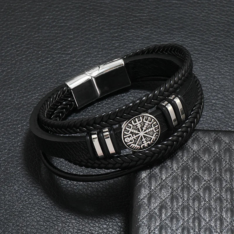 Red & Black Unique Leather Bracelets