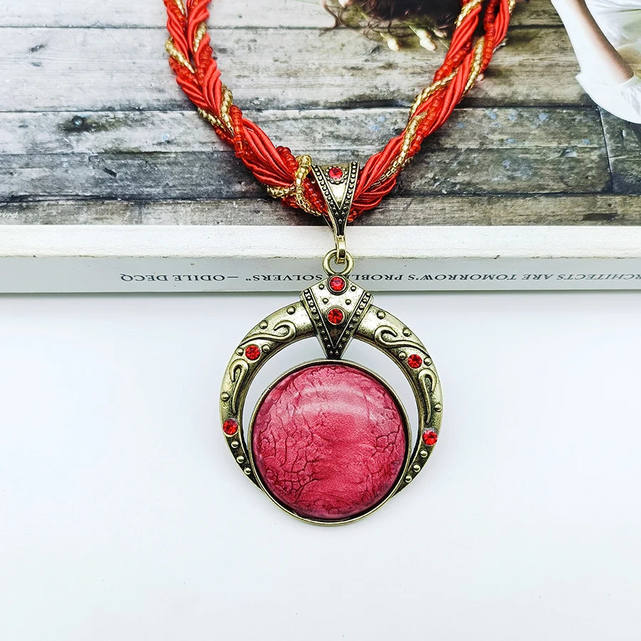 Crystal Gem Stone Pendant Necklaces