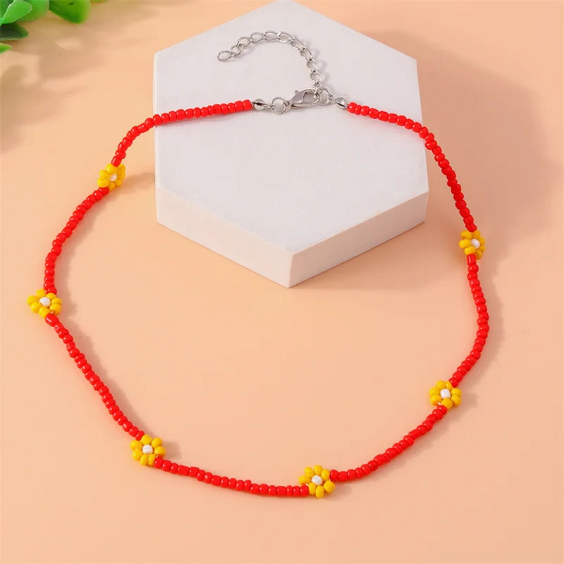 Colorful Spring Flower Seed Necklace