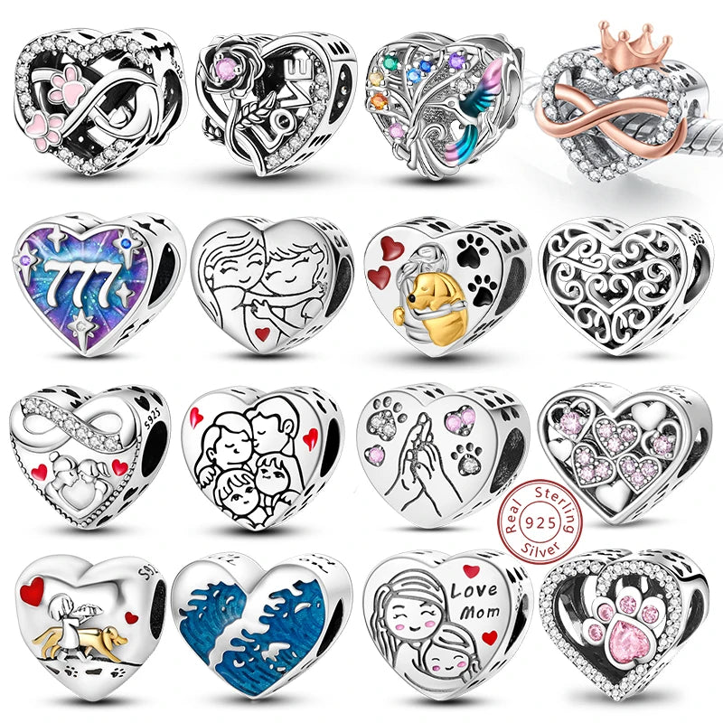 Gorgeous Heart Beat Family Charm Pendants