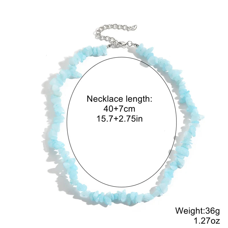 Elegant Colorful Chip Stone Choker Necklace