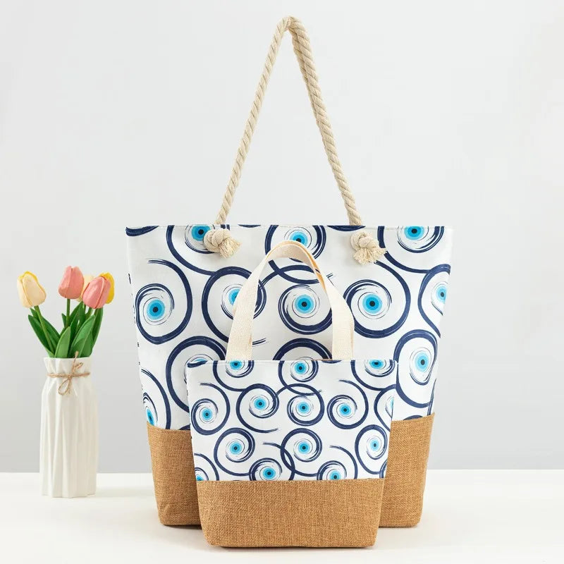 Evil Eye Protection Graphic Handbag 2-piece Set
