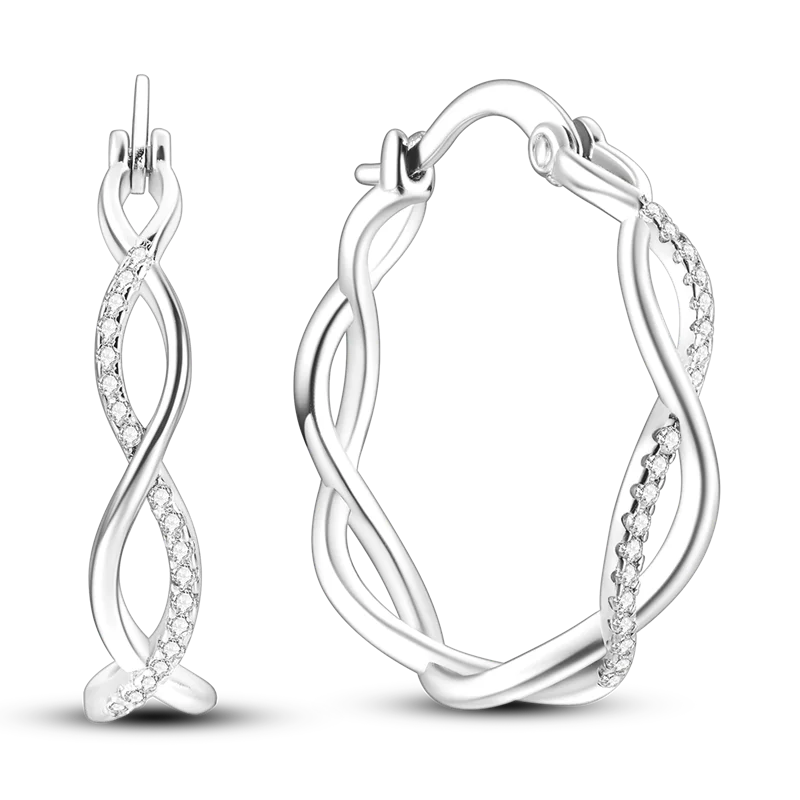 Elegantly Shaped Sparkling Pave Earrings