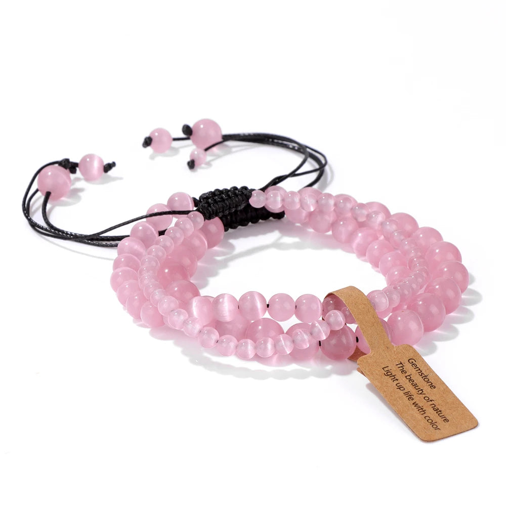 Universal Natural Stone Healing Mixed Size Beaded Bracelets