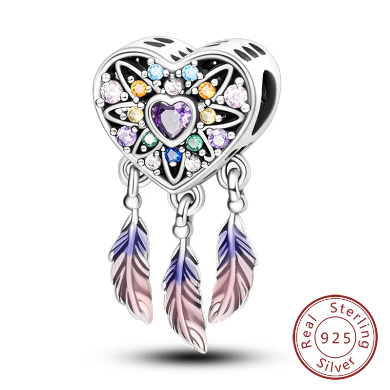 Splash Pink & Silver Pendant Charms