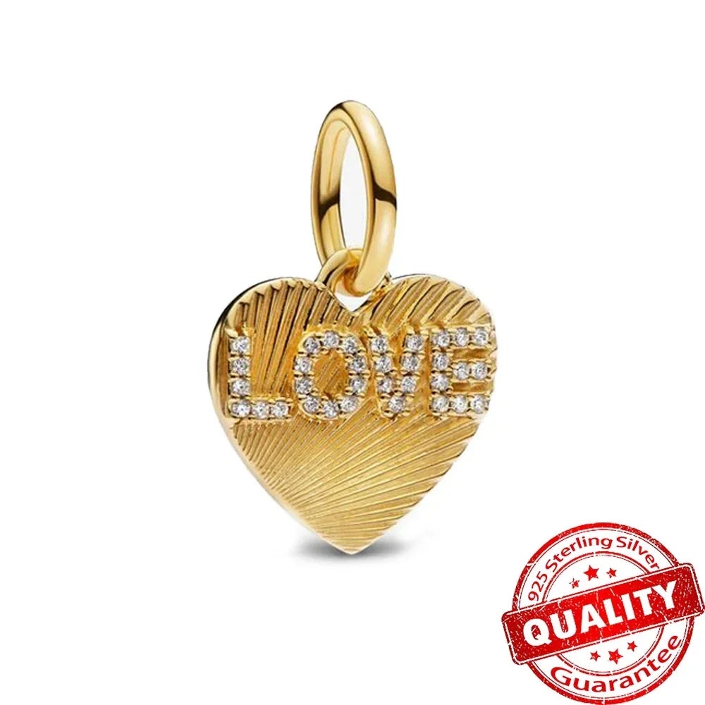 Glittering Gold Mixed Sparkling Charm Pendants