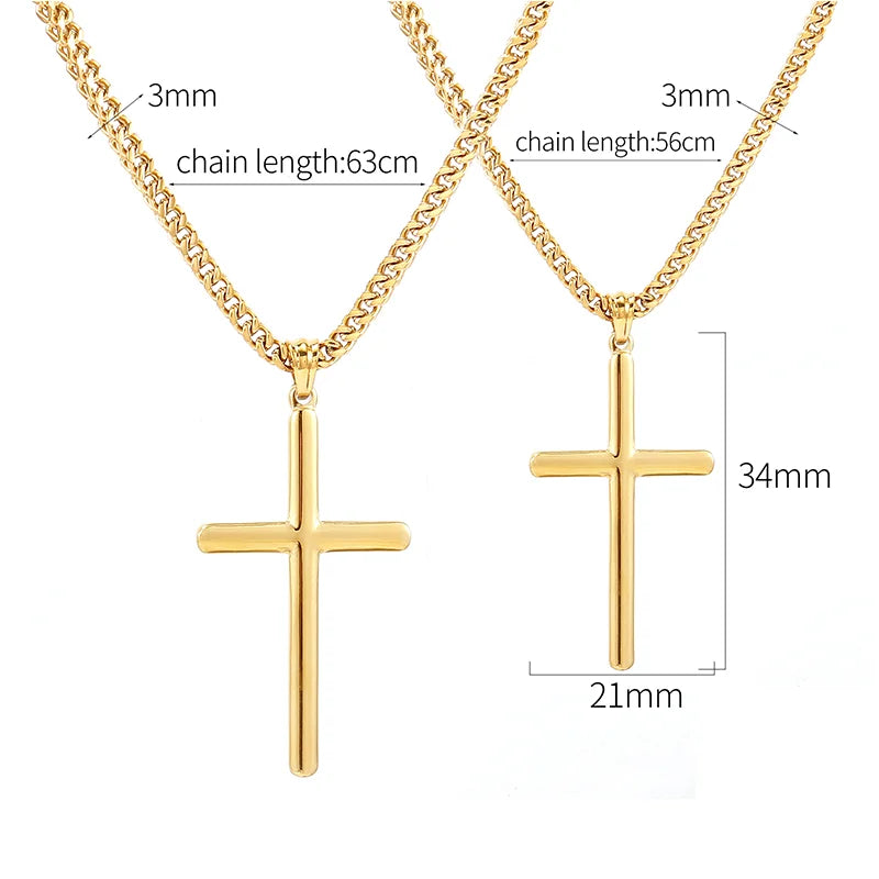 Stunning Gold & Silver Cross Pendant Necklace