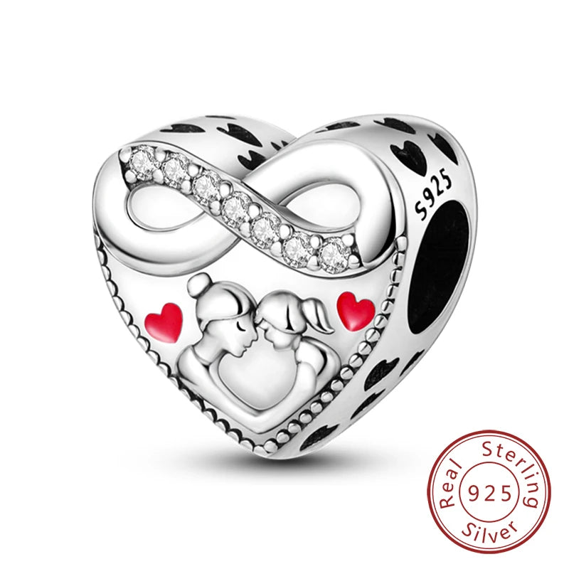 Gorgeous Heart Beat Family Charm Pendants