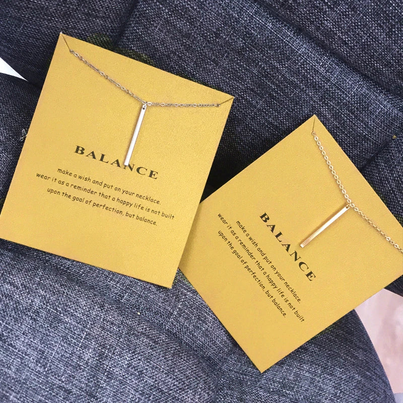 Sophistication Copper Bar Strip Charm Pendant Necklaces