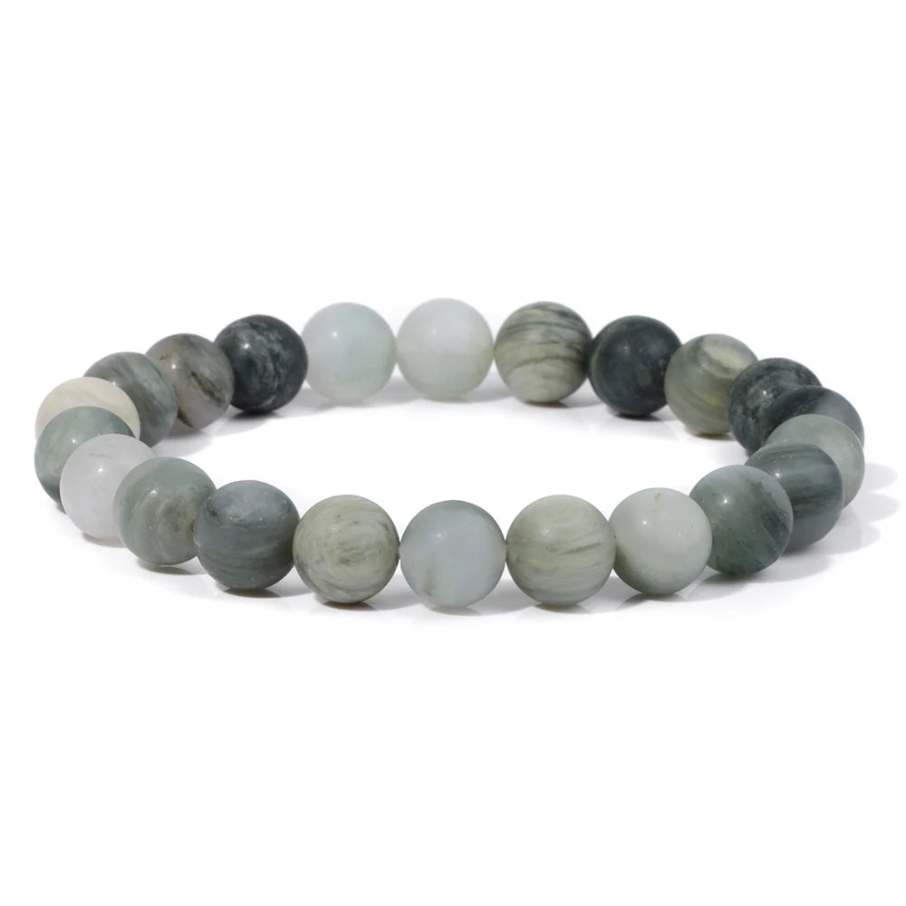 Matte Green Stone Series Bead Bracelet