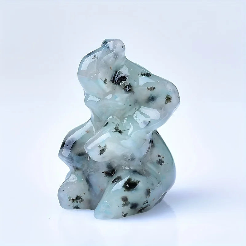 Crystal Unique Raw Stone Carved Elephant
