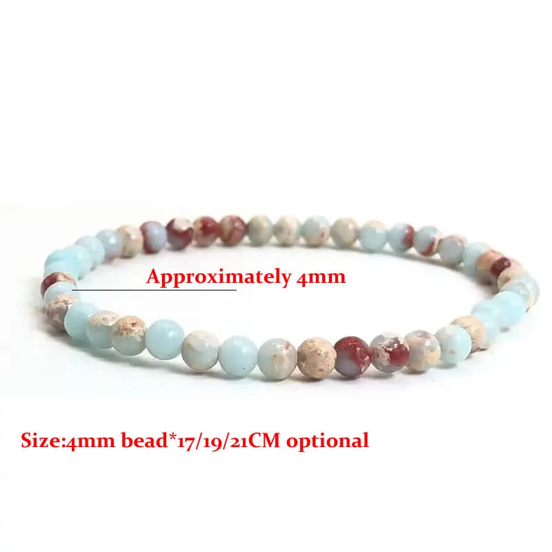 Dazzling 4mm Natural Round Stone Energy Bracelet