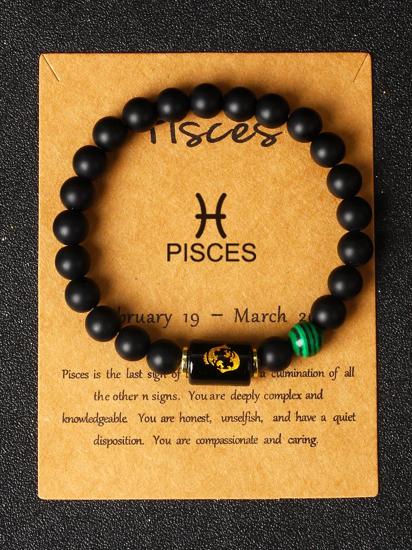 Midnight Moon Natural Stone Beads 12 Zodiac Sign Constellation Bracelet