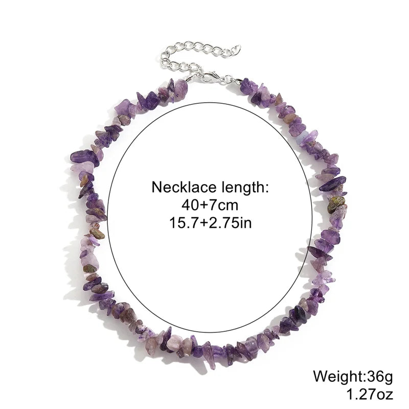 Elegant Colorful Chip Stone Choker Necklace