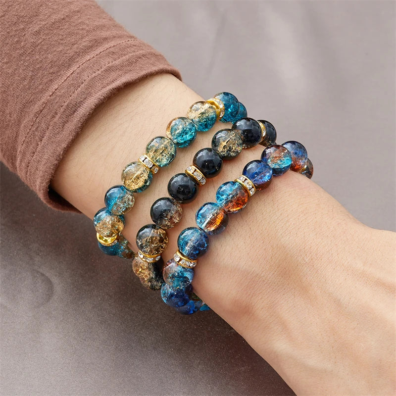Ocean Cave Colorful Reef Crystal Glass Charm Bracelets