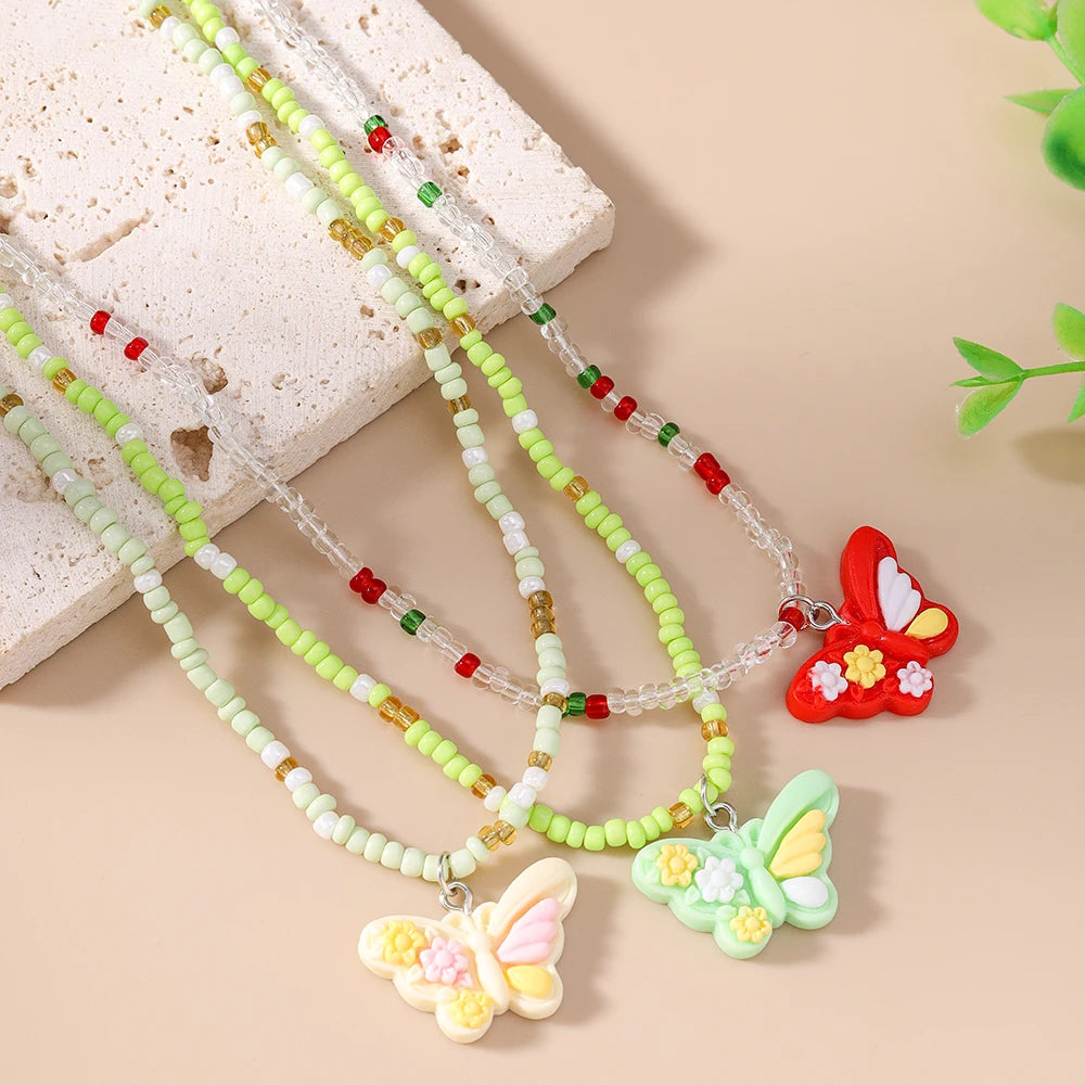 Colorful Daisy Flower Pendant Necklace Sets