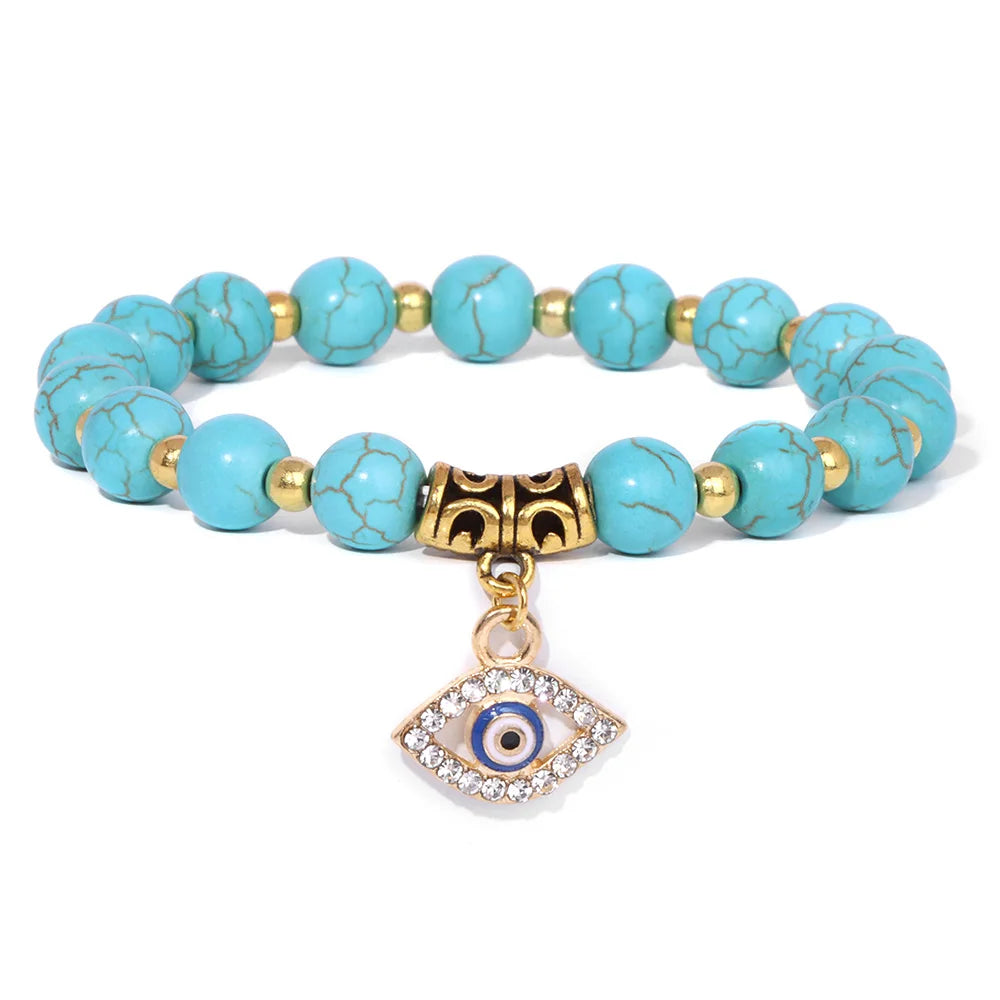 New Blue Turquoises Stone Charm Series Bracelets