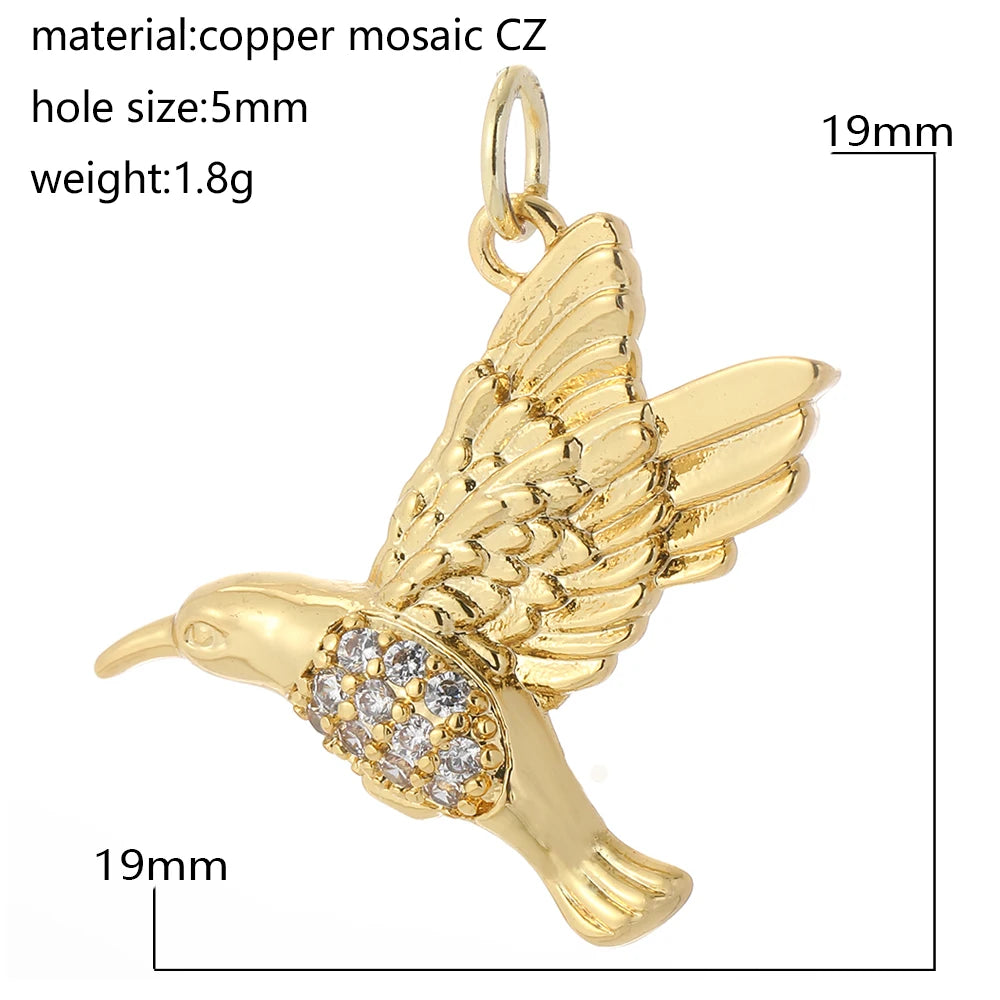 Cute Animals Plants Gold Bracelet Charm Pendants