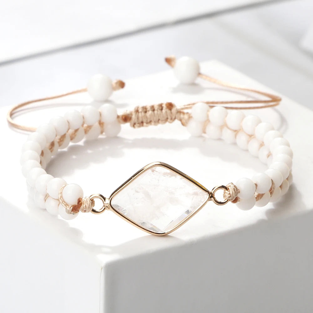Pure White Natural Howlite Stone Bracelets