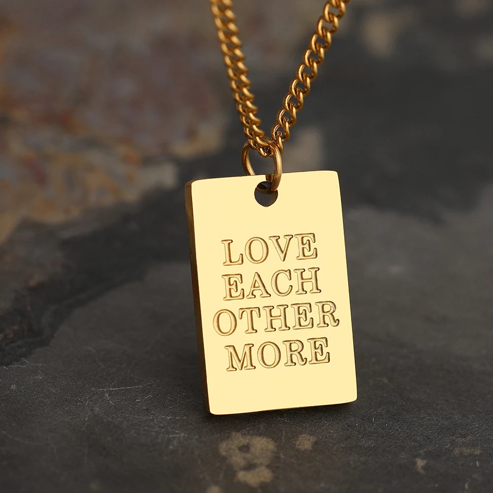 Meaningful Motivational Words Pendant Collar Necklace